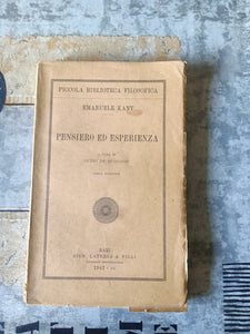 Pensiero ed esperienza | Emanuele Kant - Laterza