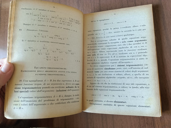 Lezioni di trigonometria piana | M. De Franchis - G. Bartolozzi