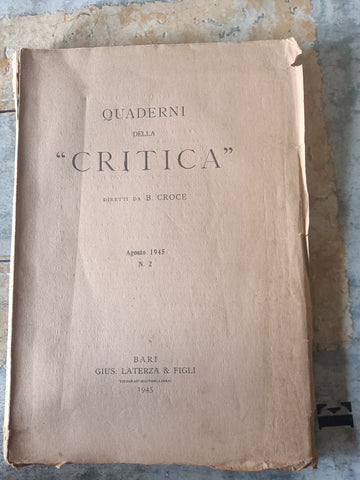 Quaderni della critica diretti da B.Croce Vol.VII, quaderni 19-20, anno 1951 | Benedetto Croce - Laterza